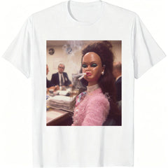 Funny Doll Reaction Meme Face T-Shirt - Viral TikTok Trendy Graphic Tee, Vintage Aesthetic Unisex Casual Top