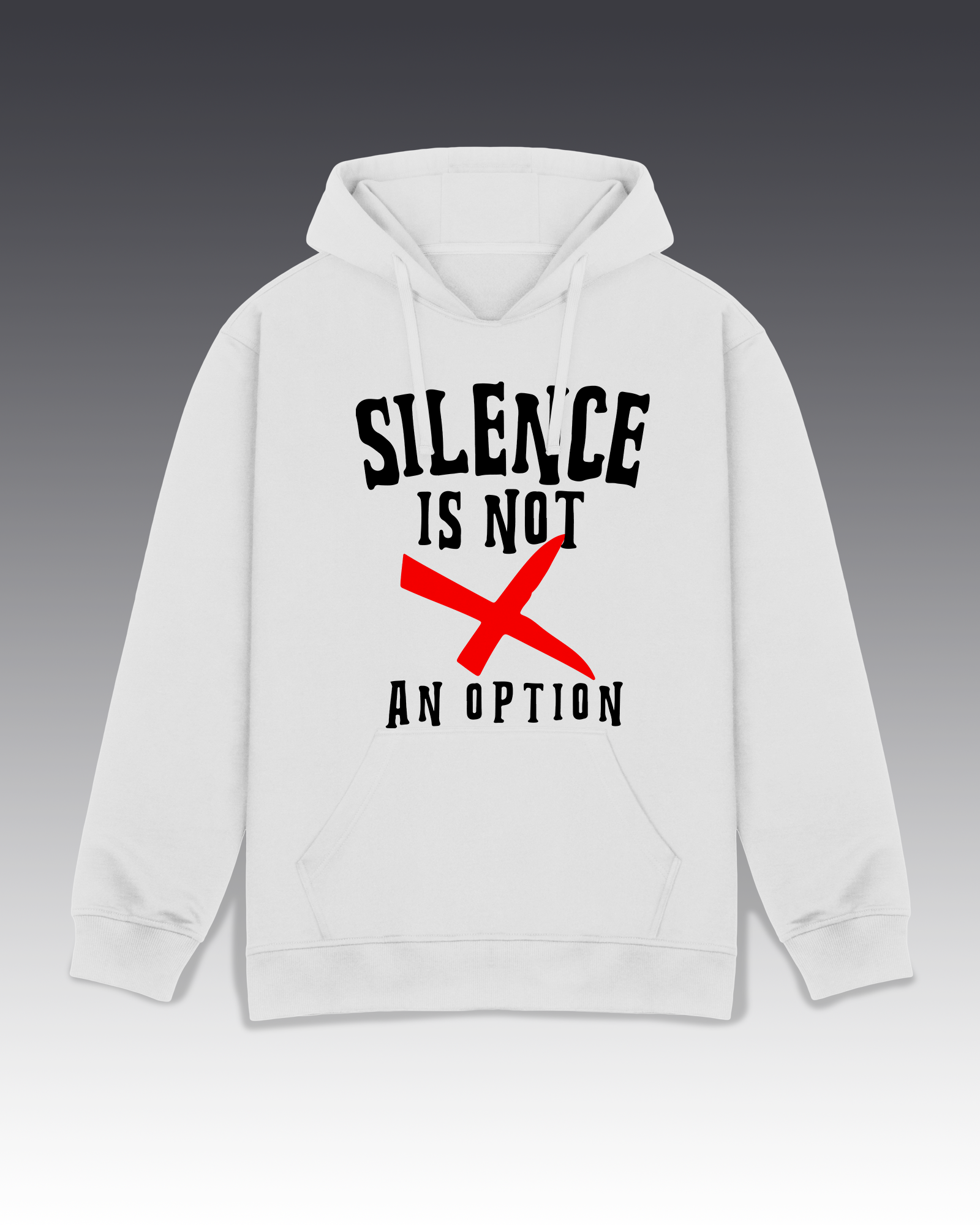 DIYANYONE Original "SILENCE IS NOT AN OPTION" Hoodie - Heavyweight Cotton Blend Activism Pullover, Social Justice Statement Hoodies