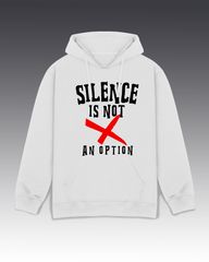 DIYANYONE Original "SILENCE IS NOT AN OPTION" Hoodie - Heavyweight Cotton Blend Activism Pullover, Social Justice Statement Hoodies