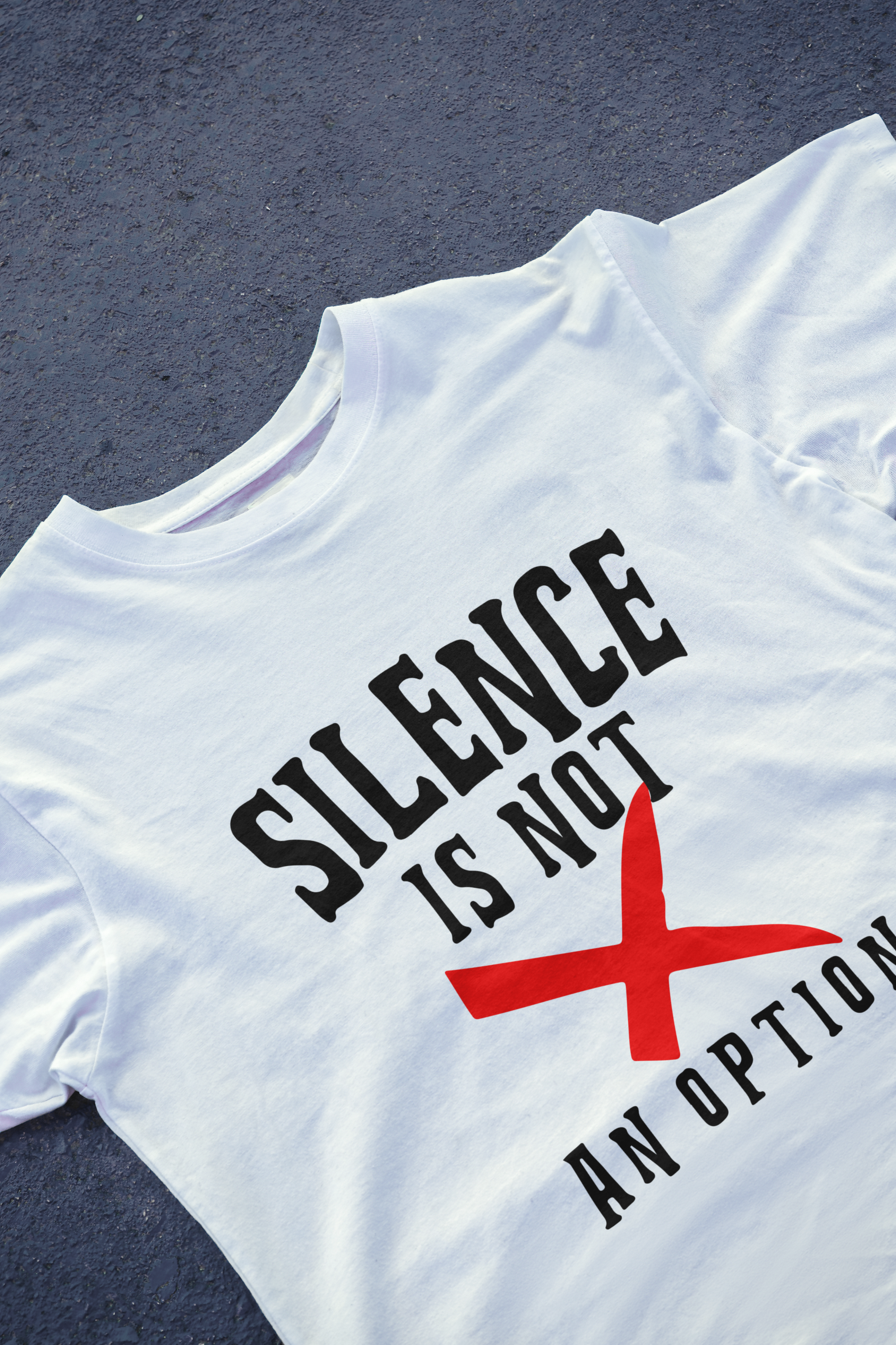 DIYANYONE Original "SILENCE IS NOT AN OPTION" Cotton T-Shirt - Bold Activist Statement Tee, Social Justice Graphic Style