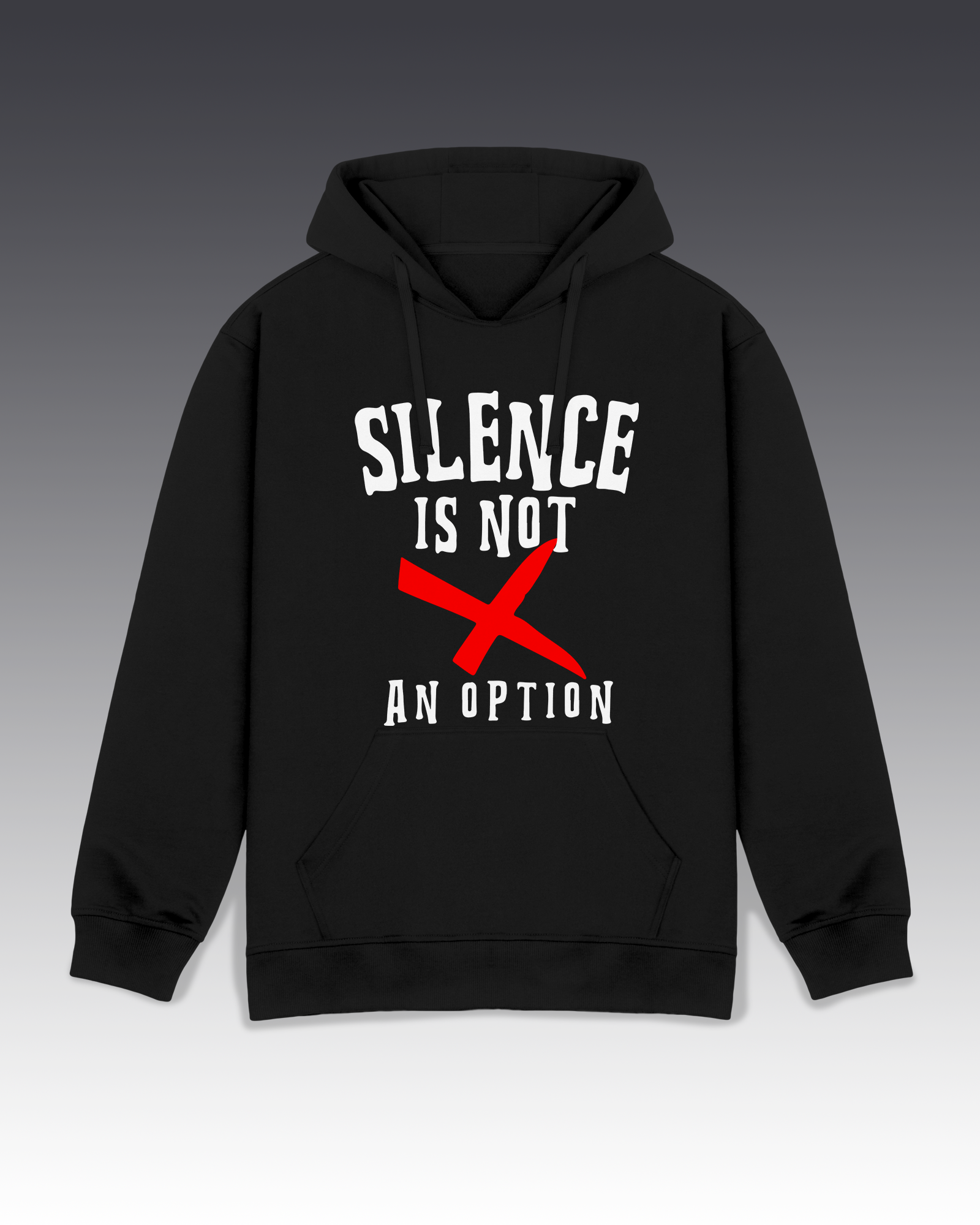 DIYANYONE Original "SILENCE IS NOT AN OPTION" Hoodie - Heavyweight Cotton Blend Activism Pullover, Social Justice Statement Hoodies