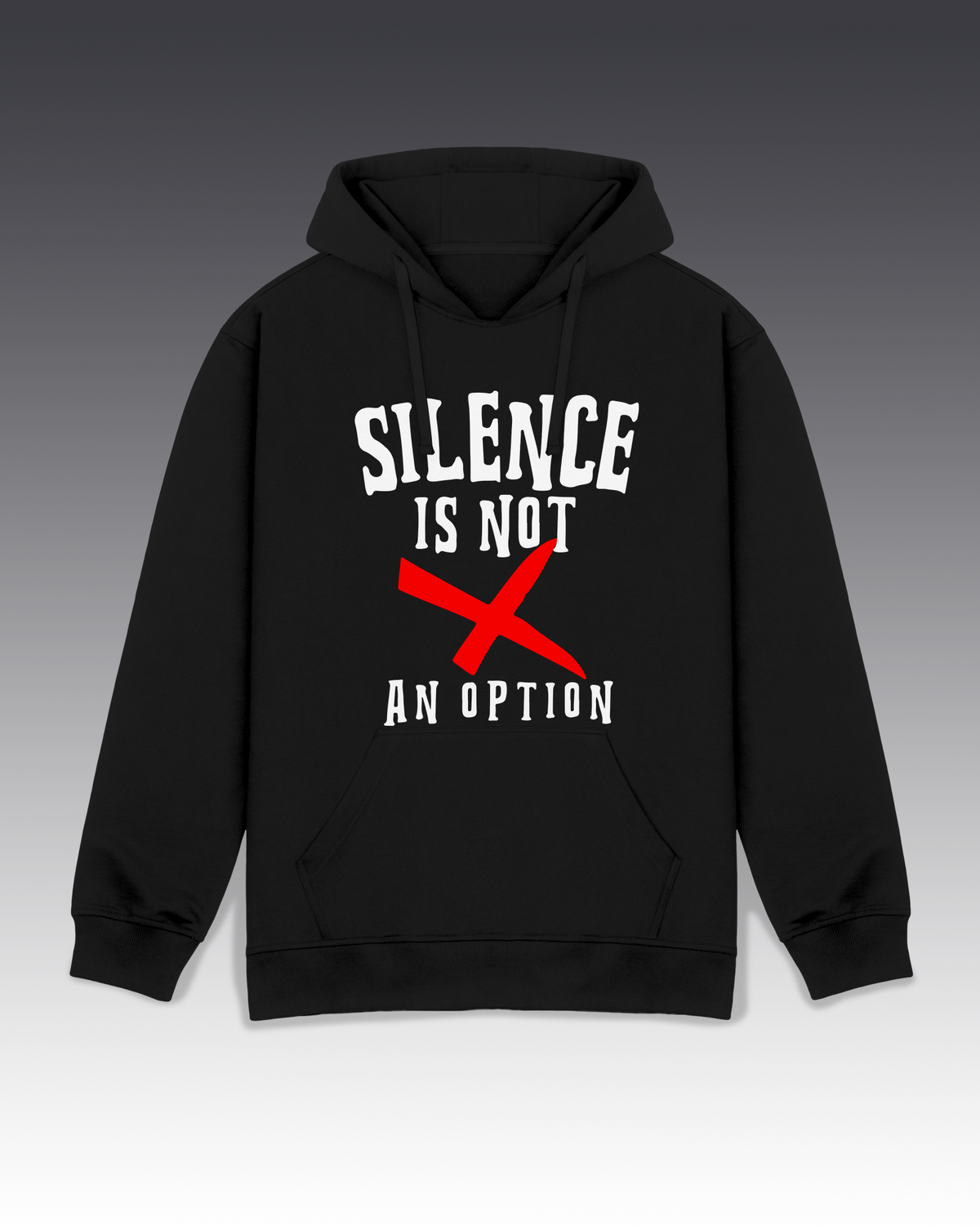 DIYANYONE Original "SILENCE IS NOT AN OPTION" Hoodie - Heavyweight Cotton Blend Activism Pullover, Social Justice Statement Hoodies