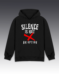 DIYANYONE Original "SILENCE IS NOT AN OPTION" Hoodie - Heavyweight Cotton Blend Activism Pullover, Social Justice Statement Hoodies