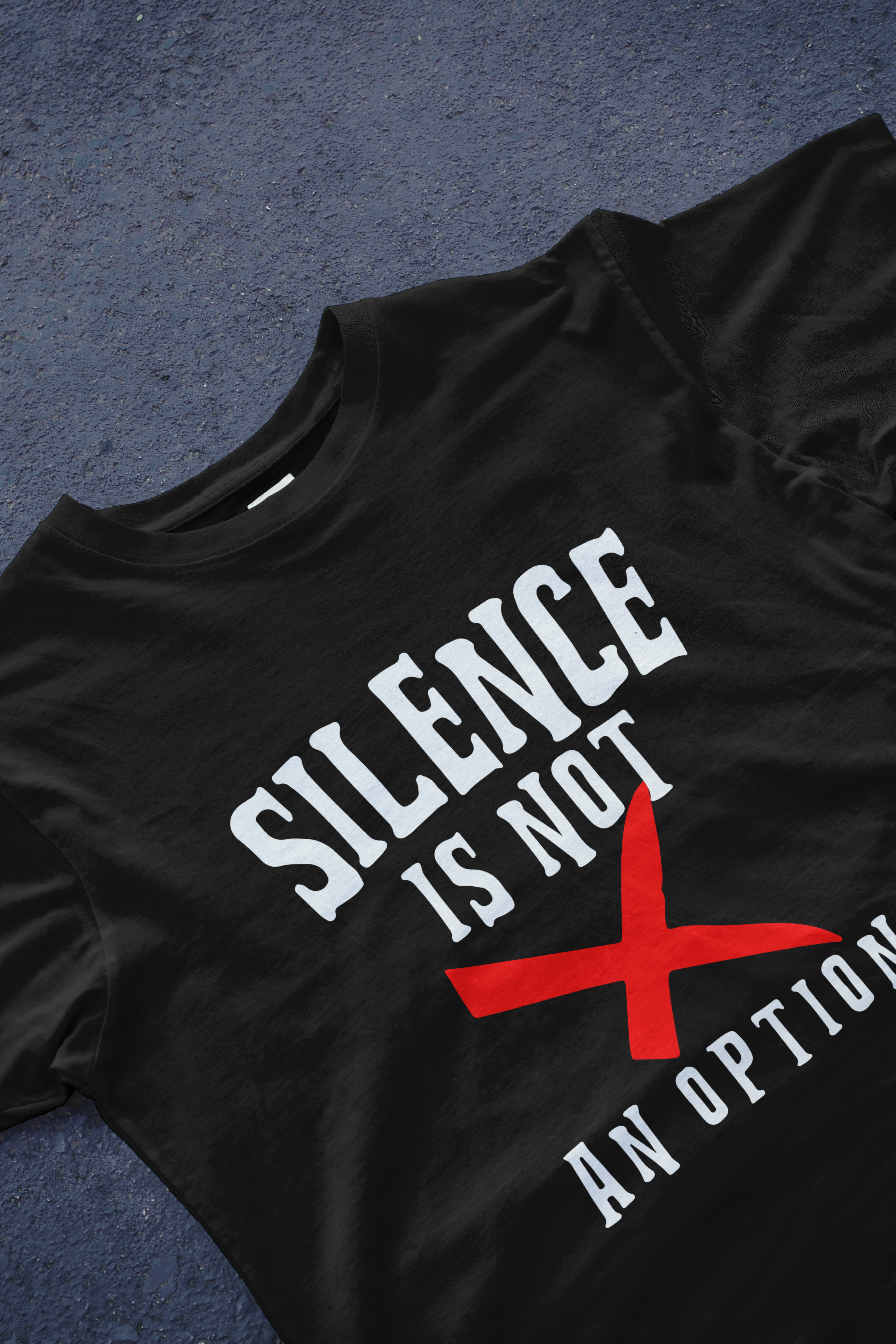 DIYANYONE Original "SILENCE IS NOT AN OPTION" Cotton T-Shirt - Bold Activist Statement Tee, Social Justice Graphic Style