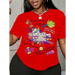 Illumination Station VBS 2026 Bible School Christian Lights T-Shirt Women's Summer Clothing