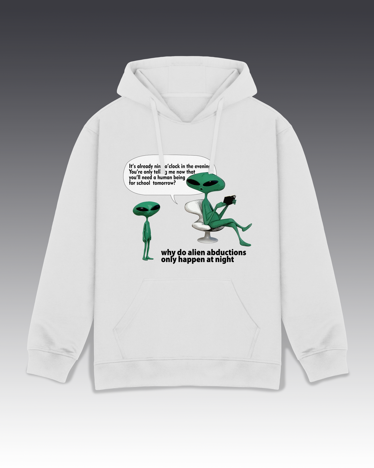 DIYANYONE Original Sci-Fi Hoodie: Alien Dad Joke "School Human"