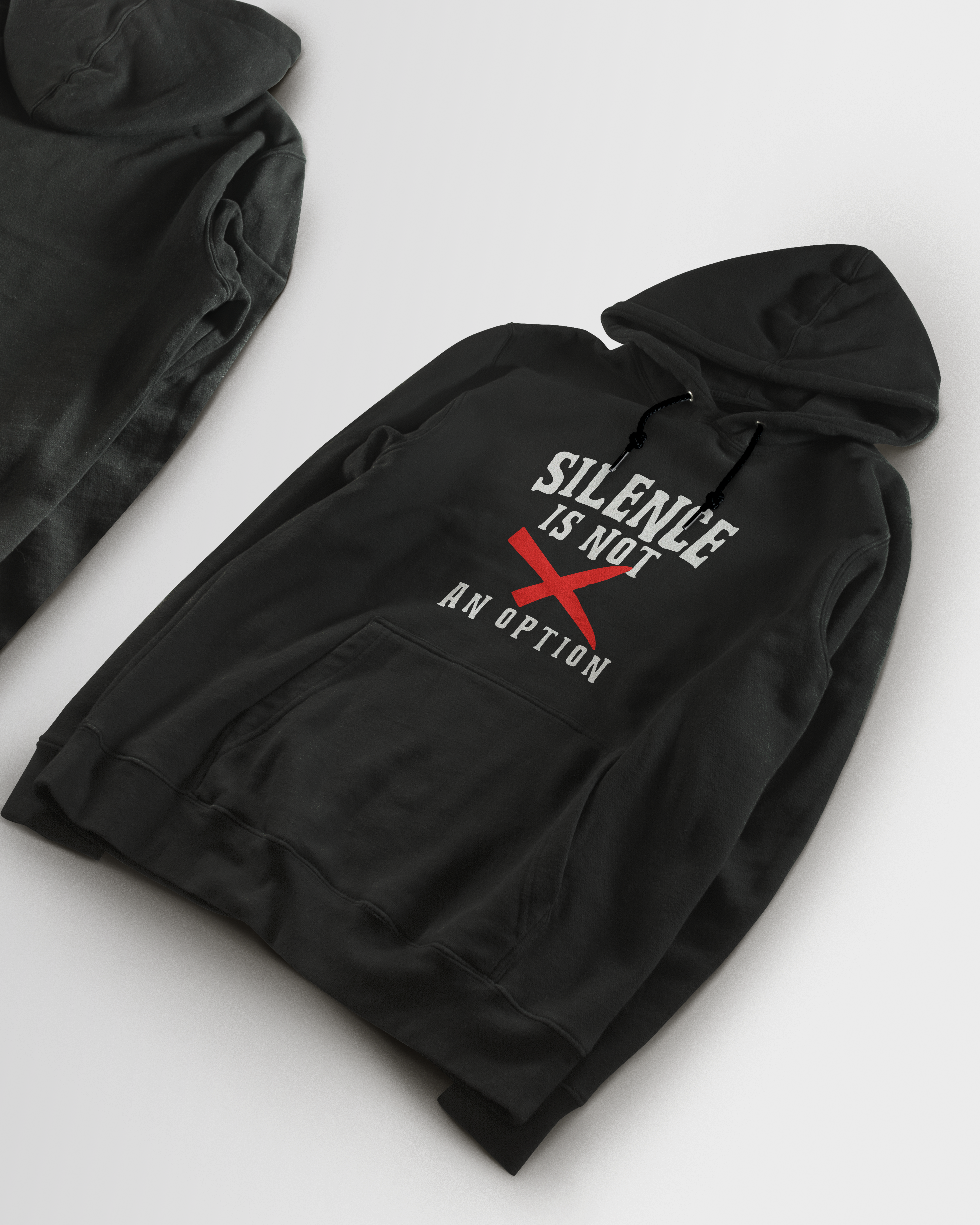 DIYANYONE Original "SILENCE IS NOT AN OPTION" Hoodie - Heavyweight Cotton Blend Activism Pullover, Social Justice Statement Hoodies