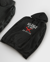 DIYANYONE Original "SILENCE IS NOT AN OPTION" Hoodie - Heavyweight Cotton Blend Activism Pullover, Social Justice Statement Hoodies