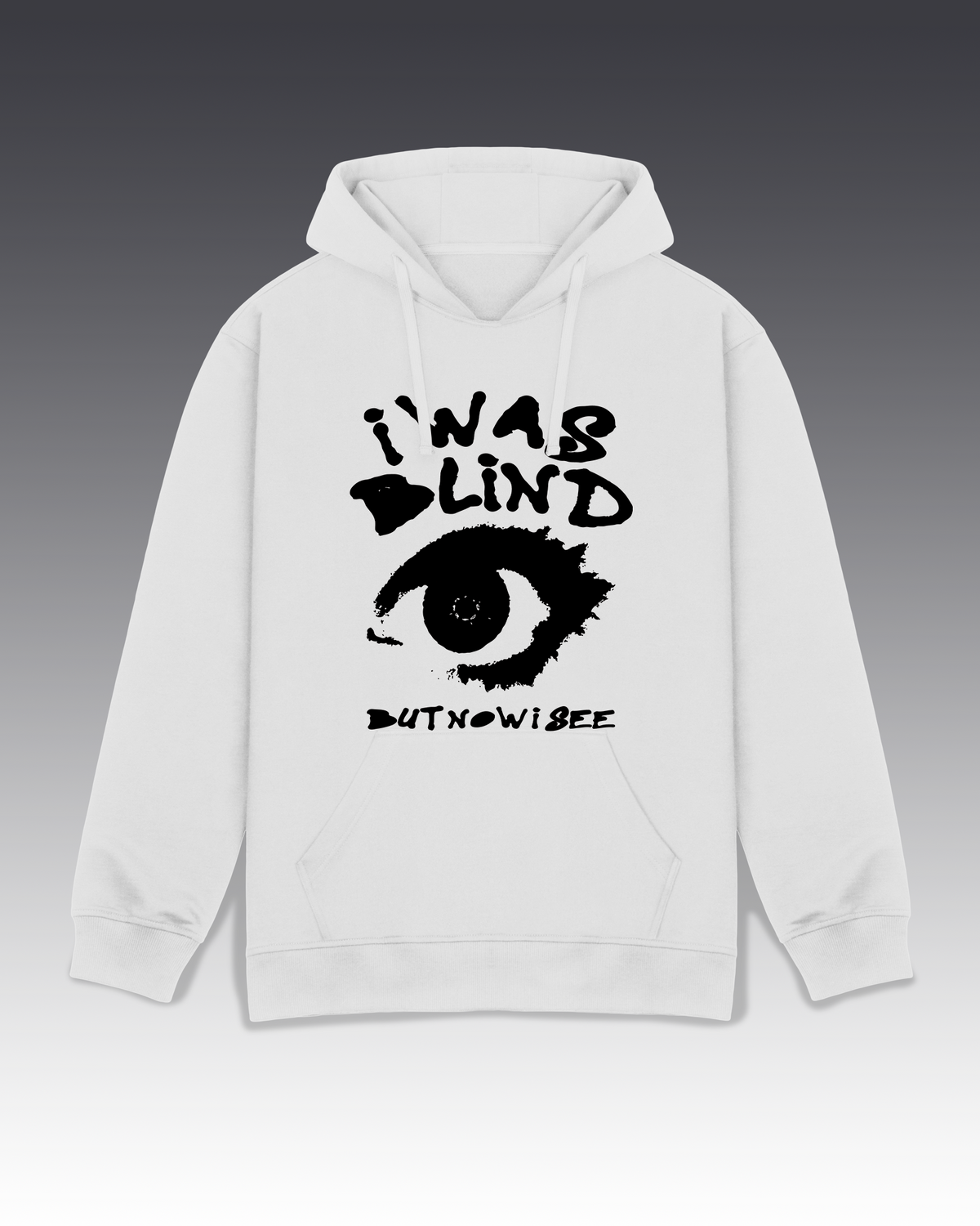 DIYANYONE Original "I WAS BLIND" Hoodie - Heavyweight Cotton Blend Pullover, Self-Awareness Spiritual Growth Hoodies