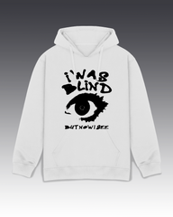 DIYANYONE Original "I WAS BLIND" Hoodie - Heavyweight Cotton Blend Pullover, Self-Awareness Spiritual Growth Hoodies