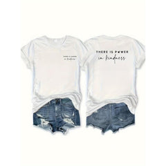 “Power in Kindness” Positive Affirmation T-Shirt - Y2K Style Inspirational Graphic Tee, Unisex Casual Top