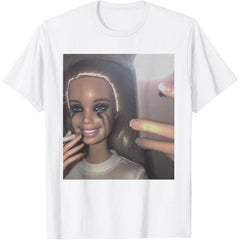 Funny Cry Doll Face Meme y2k style Graphic Unisex Shirt