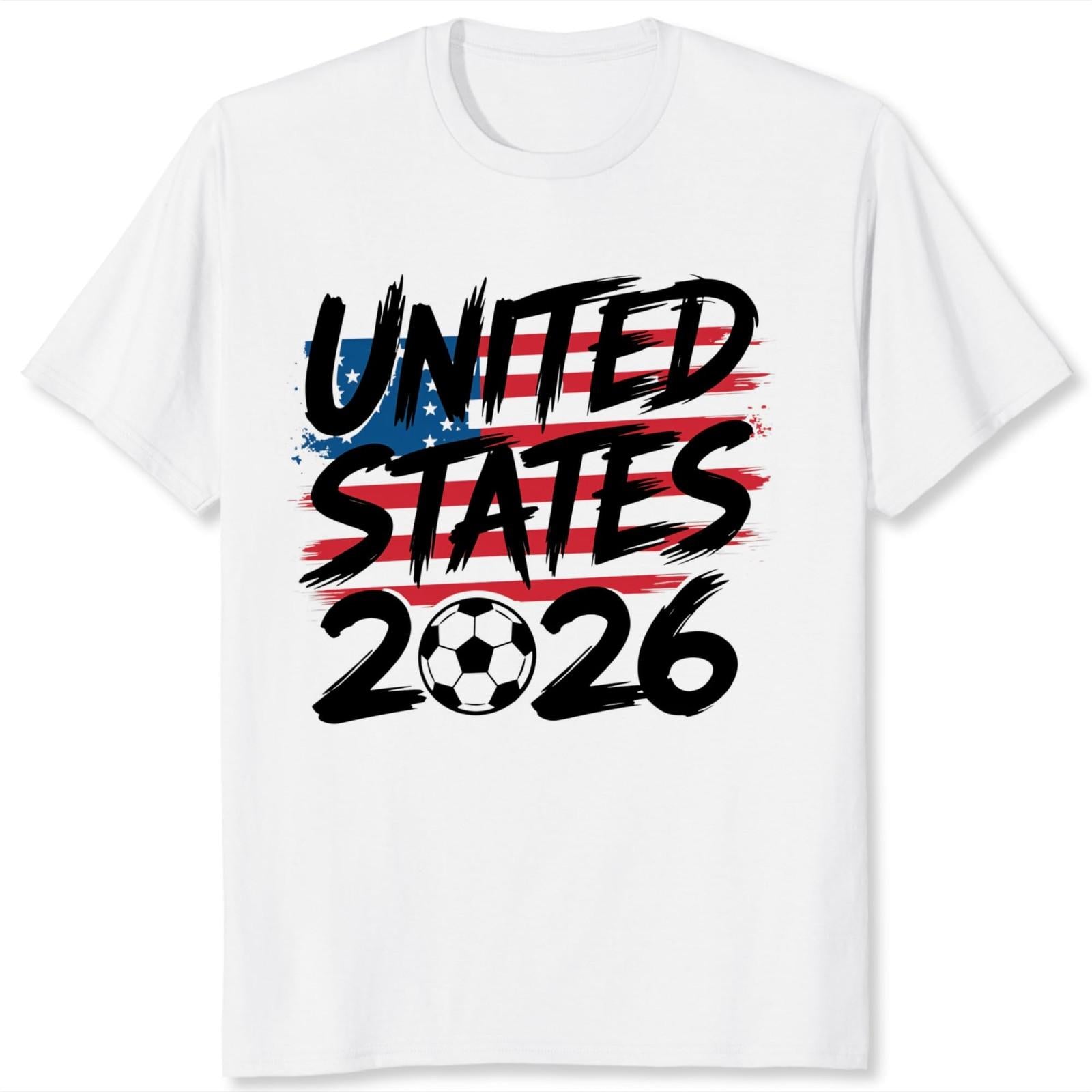 United States 2026 Soccer T-Shirt - USA Flag Graphic Tee for Fans, Unisex Patriotic Casual Top