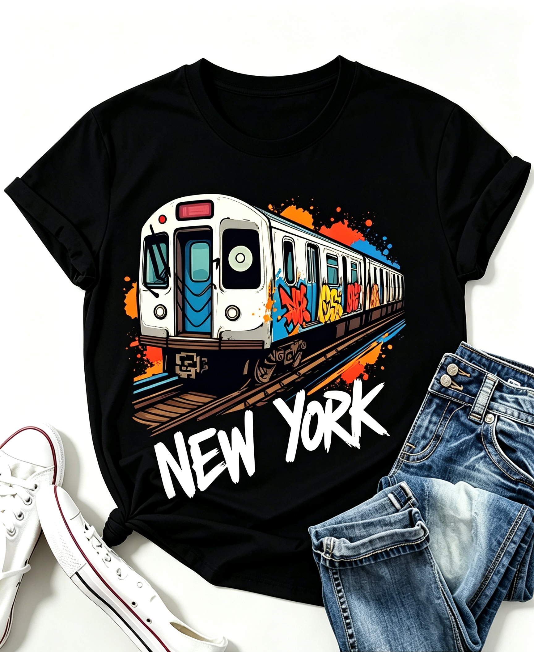Men's New York City Subway Graffiti Graphic TShirt
