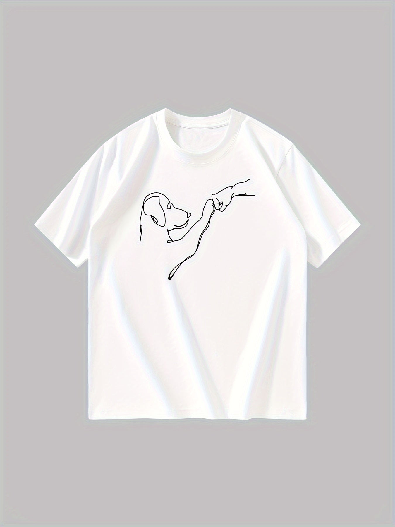 Men's Fashion Dog and Fist Summer Short-sleeved Sports T-shirt Gifts for pet lovers，Graphic Tshirt Men