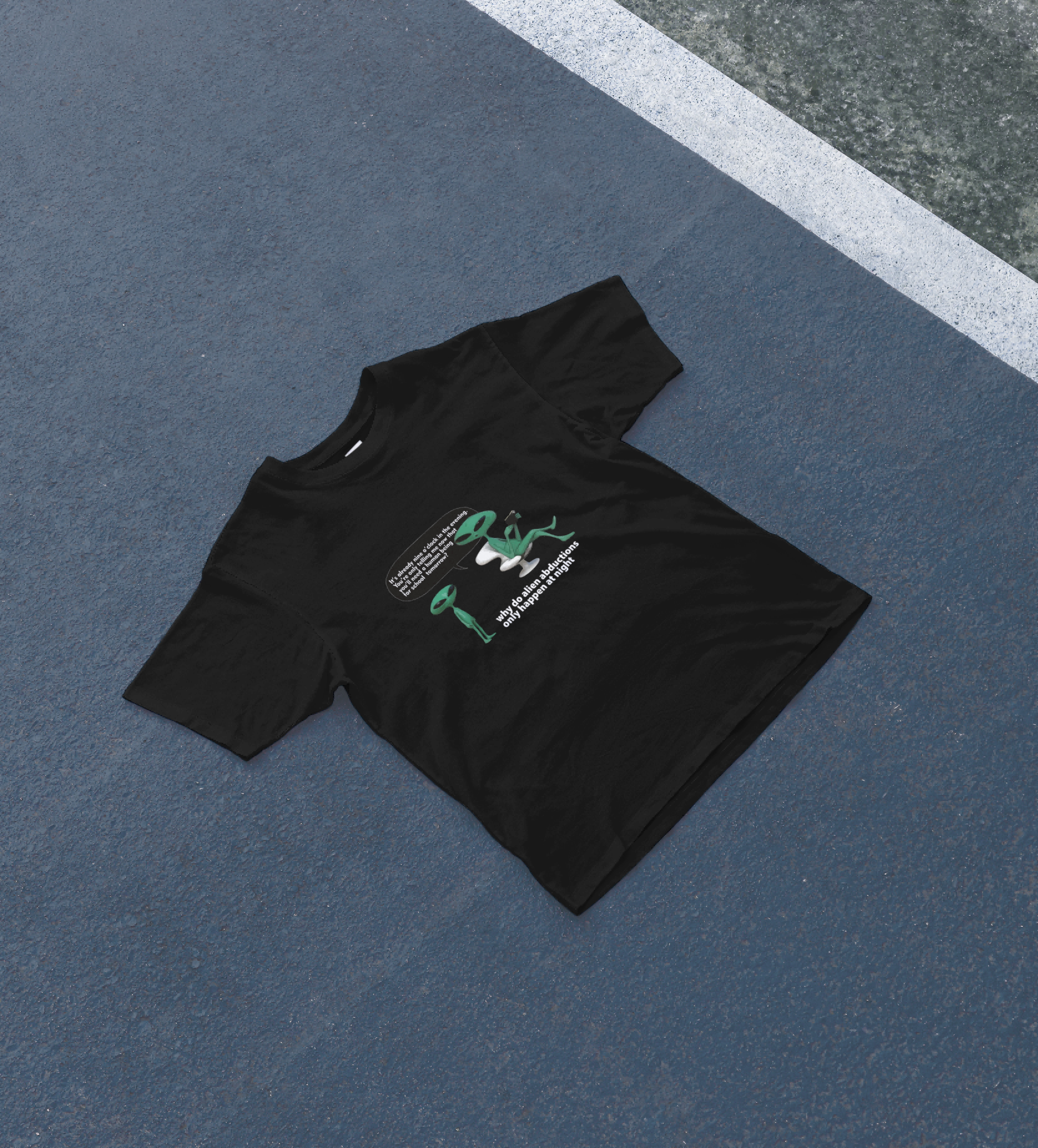 DIYANYONE 3i/atlas Original Dad Joke T-Shirt: Alien Abduction "Homework" Tee