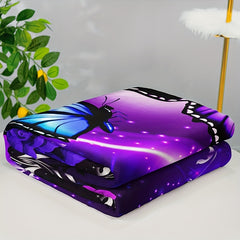 Stylish Classic Popular Butterfly Floral High-Weight Flannel