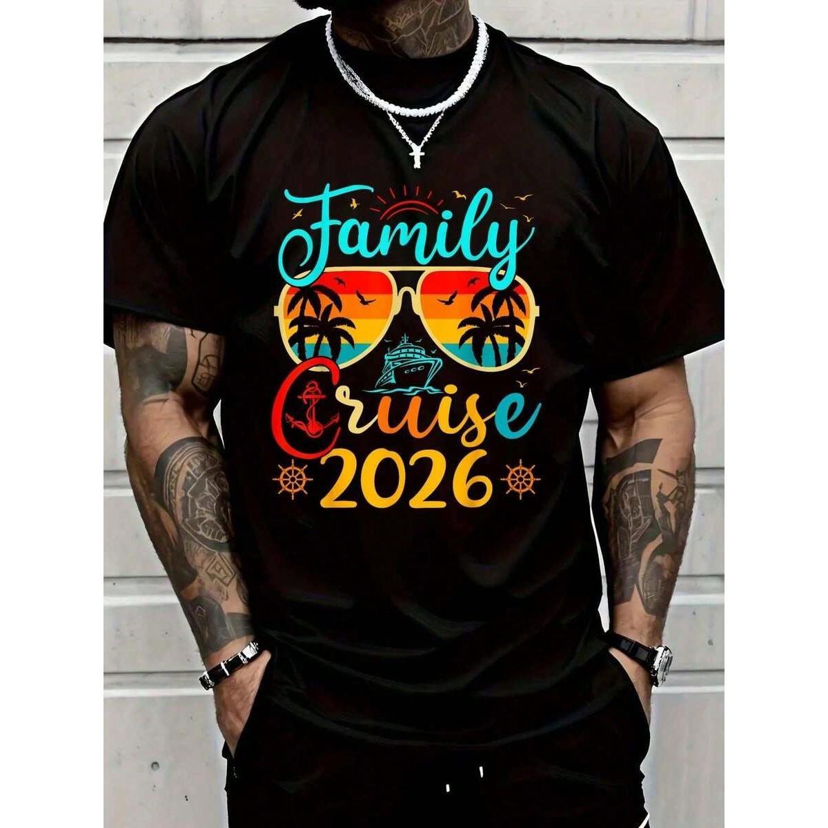 “Family Cruise 2026” Making Memories Tee – 100% Cotton Summer Vacation Shirt for Men, Matching Family Trip Crewneck