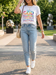 When God Made Me He Grinned And Said This'll Be Fun Funny Christian Graphic Tee for Men Women, Cute Religious Humor Short Sleeve T-Shirt, Casual Crew Neck Top for Church Gift