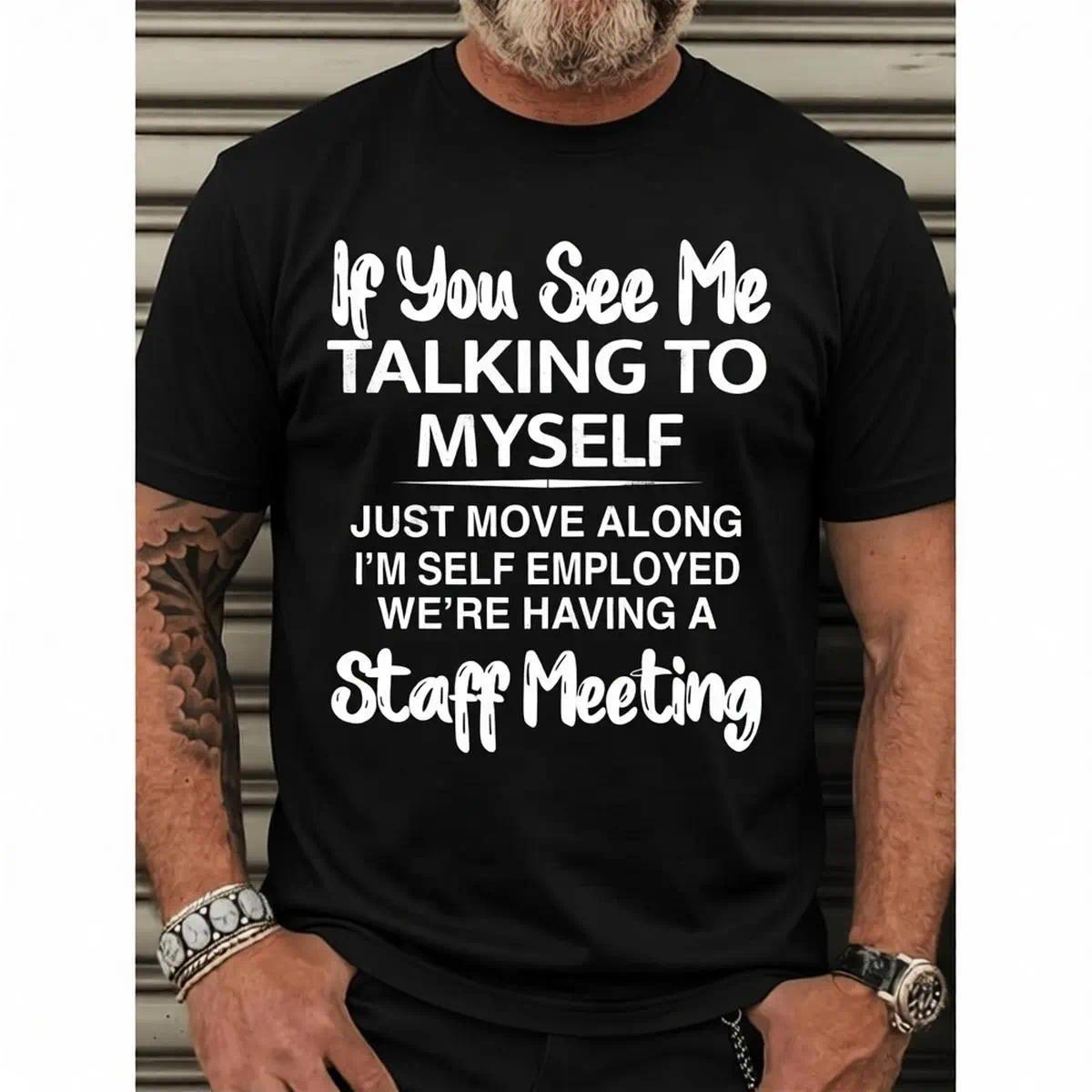 [Pattern T-shirt] Cotton men's graphic print T-shirt, suitable for summer outdoor sports, short-sleeve T-shirt, plus-size T-shirt, plus-size black -1 TokWear Tee