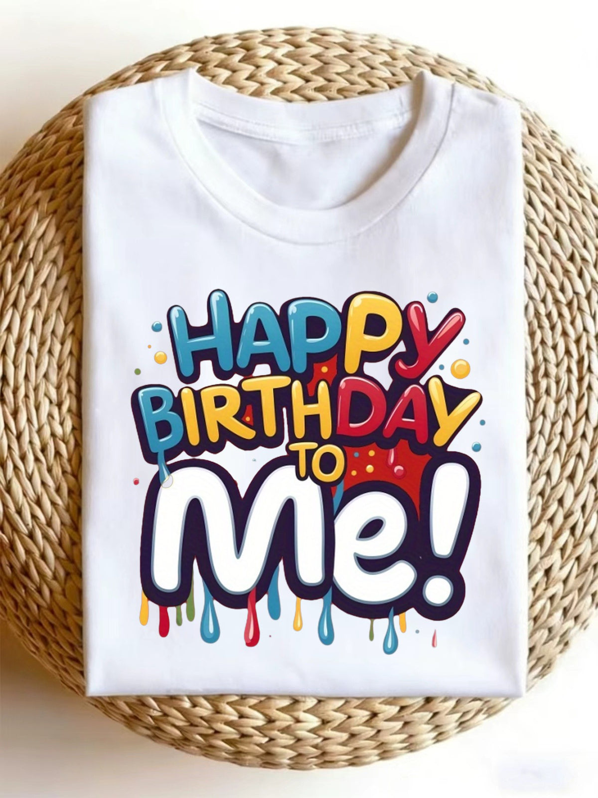 Happy Birthday To Me Graphic Tee for Men, Funny Saying Casual Short Sleeve T-Shirt, Birthday Party Crew Neck Top for Daily Summer Wear