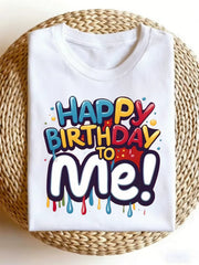 Happy Birthday To Me Graphic Tee for Men, Funny Saying Casual Short Sleeve T-Shirt, Birthday Party Crew Neck Top for Daily Summer Wear