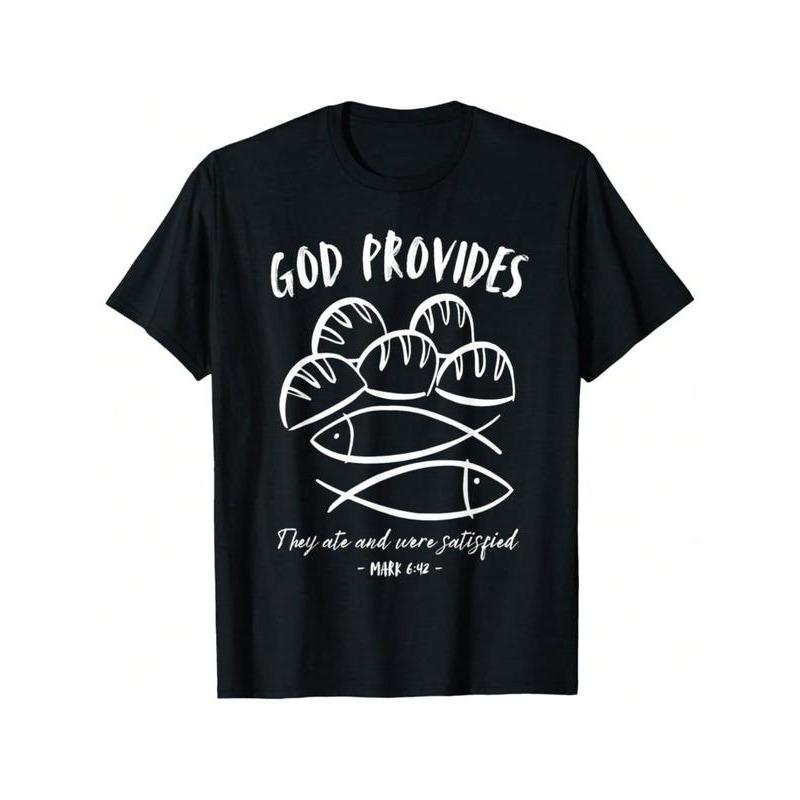 God Provides Fish Design T-Shirt