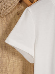 Retro Western Cactus Tee, Relaxed Fit Round Neck Short Sleeve Shirt, Material, Cozy for Every Season