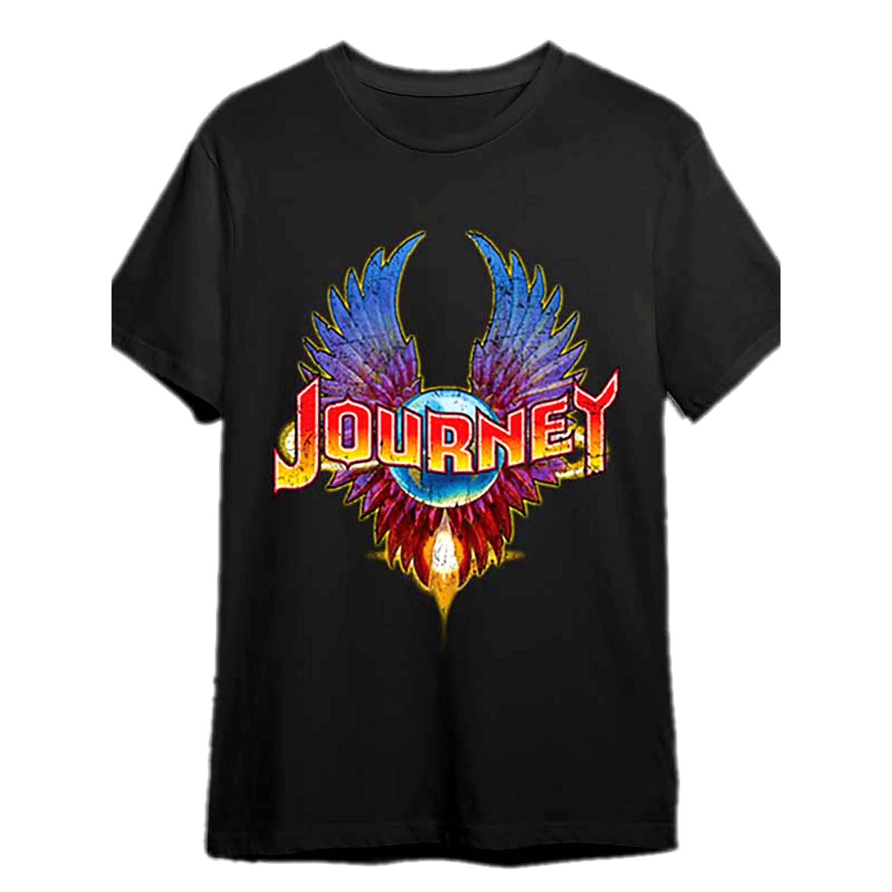 Journey Classic Rock Band T-Shirt Fun Men's Short Sleeve Pattern T-Shirt Collection, Blackgraphic tees men gifts Casual Round Neck graphic tees men gifts starfire outfits graphic tee 90s graphic tees