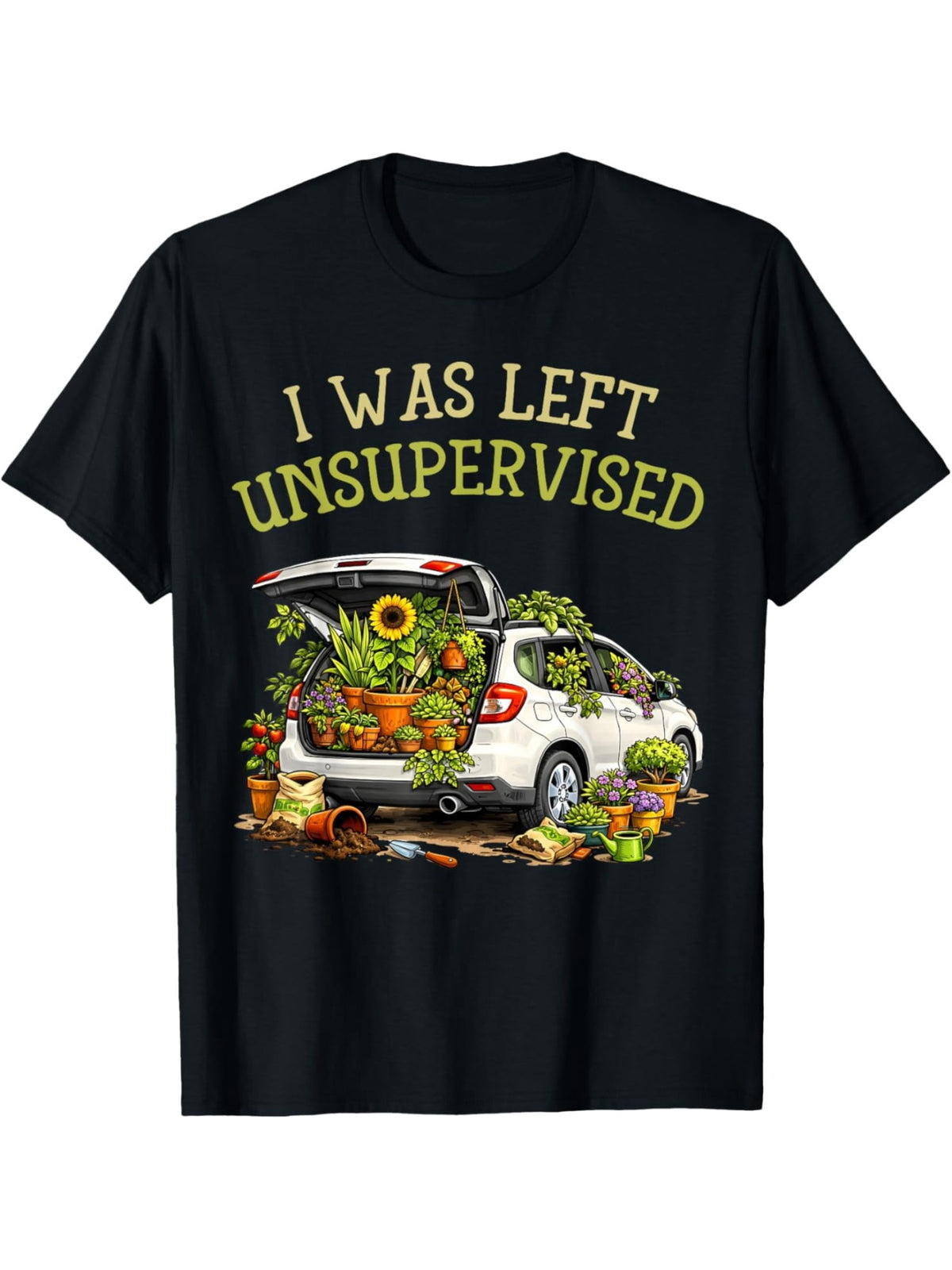 I Was Left Unsupervised Funny Sarcastic Graphic Tee for Men Women, Cute Irresponsible Humor Short Sleeve T-Shirt, Casual Crew Neck Top for Daily Wear