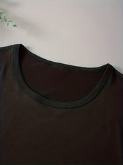 Blue for Lotus Print Top, Casual Shopping Party Comfortable Soft Short Sleeve Fashion T-Shirt