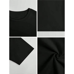 Black Oversized Plus Size Whatever Cursive Print Crew Neck Short Sleeve Tee