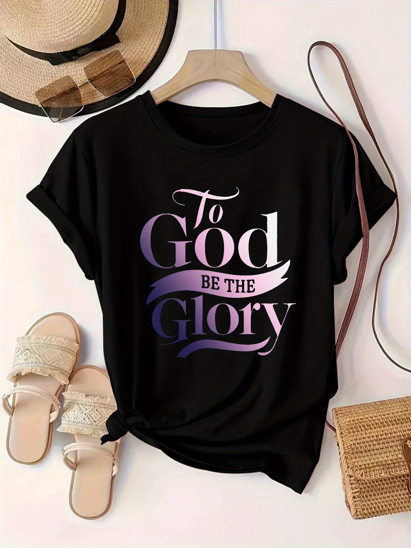 To God Be The Glory T-Shirt Christian Women Faith Jesus Lover Religious Graphic Tee