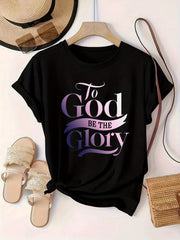 To God Be The Glory T-Shirt Christian Women Faith Jesus Lover Religious Graphic Tee