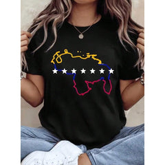 Venezuela Map Flag Graphic T-Shirt Women Venezuelan Pride Patriotic Casual Short Sleeve Tee