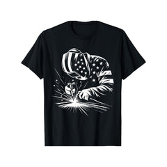 American Flag USA Patriotic Welding Welder T-Shirt