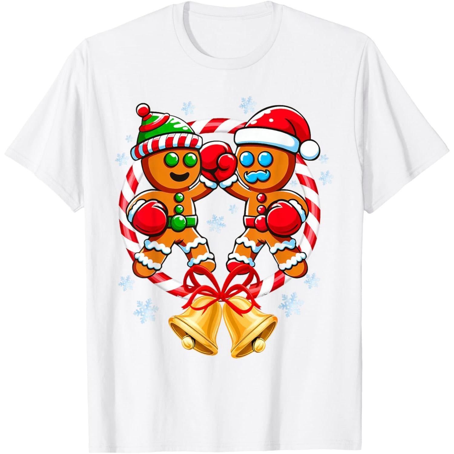 Funny Gingerbread Cookies Christmas Fighting Boxing T-Shirt