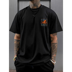 Men's Octopus Print Round Neck Tee, Fashion Casual Short Sleeve T-shirt