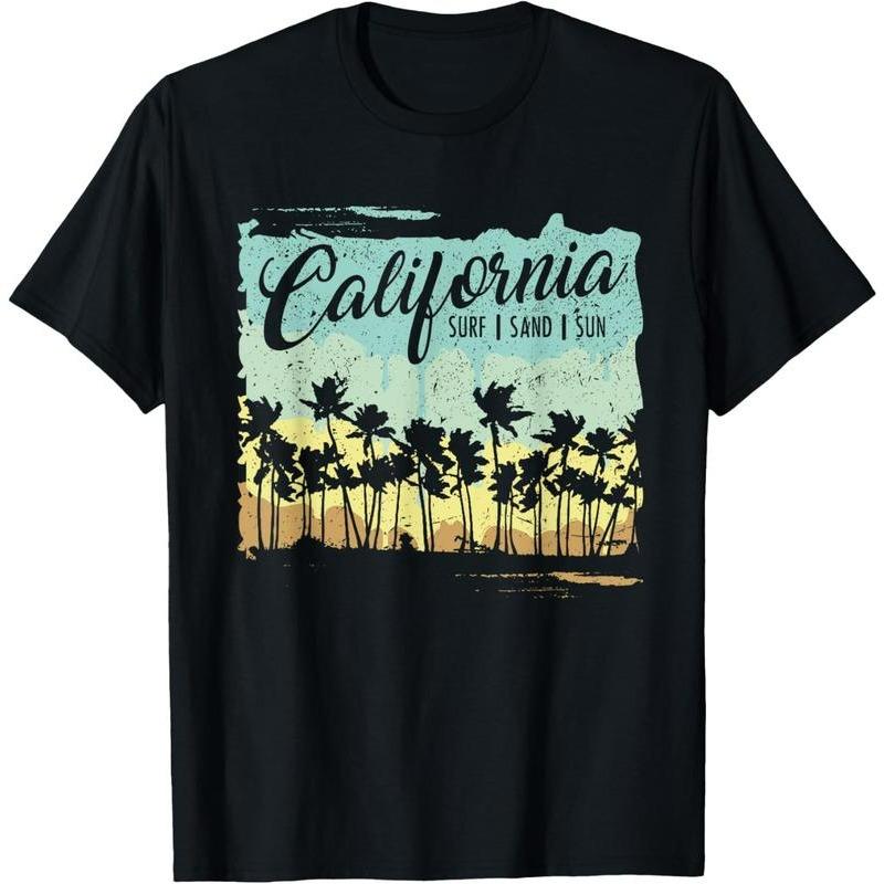 California Surfing Beach Summer Vintage T-Shirt