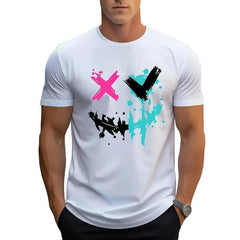 Retro Single-sided Letter Print T-shirt,