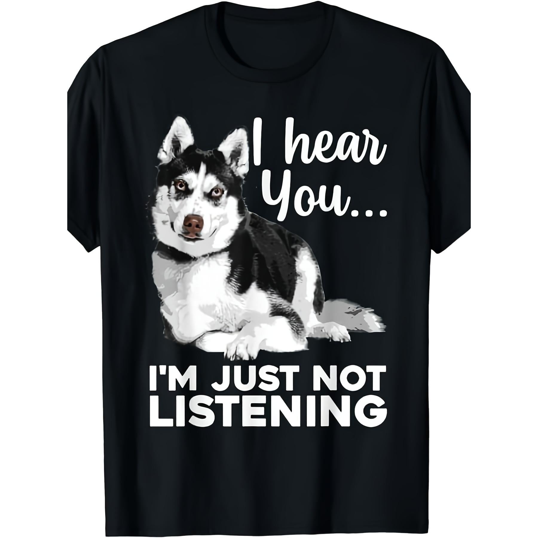 Siberian Husky Retro Graphic Tee – Funny Dog Lover Shirt for Men Women, Soft Cotton Casual Crewneck