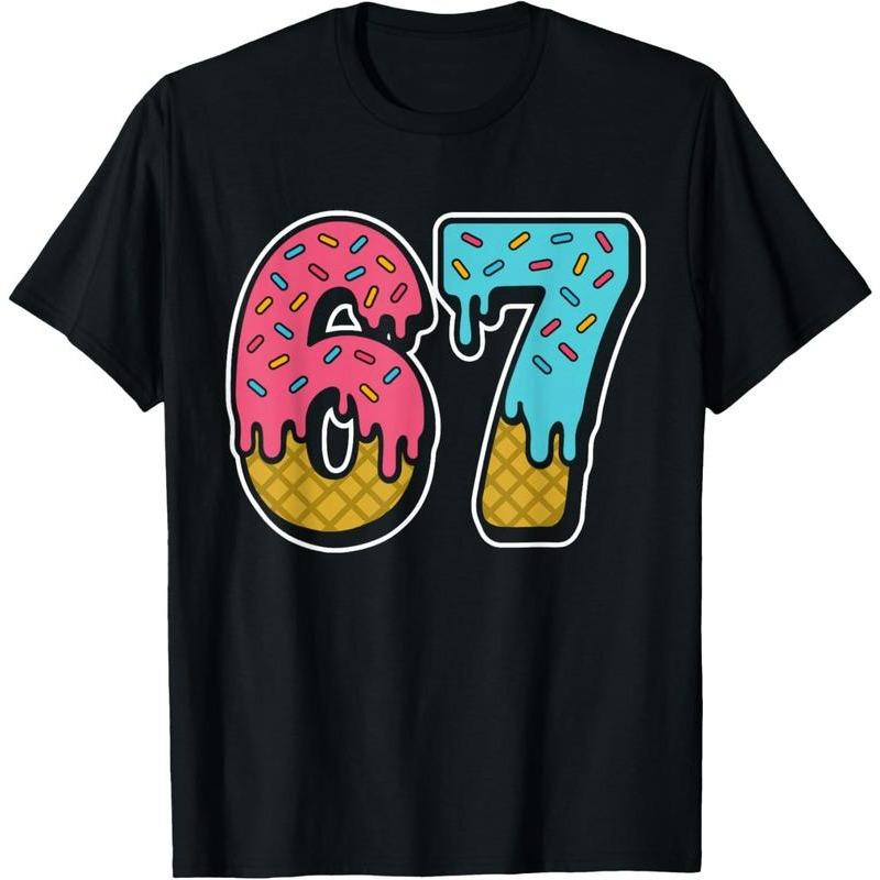 67 Ice Cream Drip Meme Funny Six Seven T-Shirt