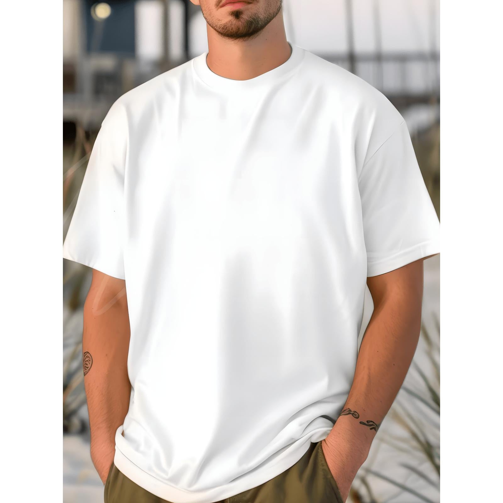 Men's "Sunrise In Paradise" Beach Graphic T-Shirt, Casual Summer Vacation Tee