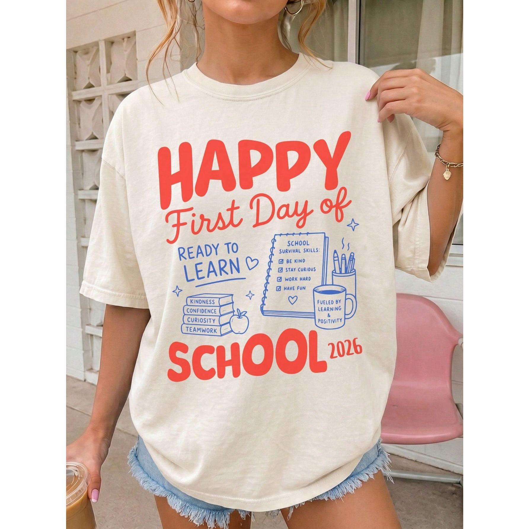 Happy First Day Of School Teacher T-Shirt, Welcome Back To School Teacher T-Shirt, Teacher Team T-Shirt, Teacher First Day T-Shirt For Daily Wear