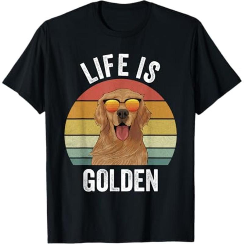 Retro Golden Retriever Funny Dog T-Shirt