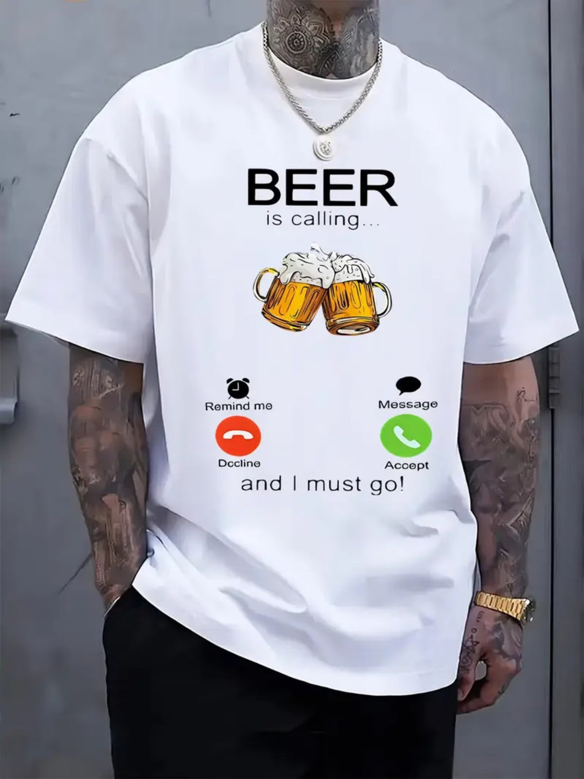Men's Funny Beer Graphic T-Shirt, Beer Lover Humor Print Casual Crew Neck Short Sleeve Tee, Novelty Drinking Theme Shirt, Comfortable Everyday Graphic Top, Beer Lover Gift for Dad, Husband, Friends