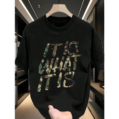 Camo Tee | Men's Camouflage Pattern T-Shirt | IT IS WHAT IT IS Design | Perfect For Vacation & Leisure | 100% Cotton | Unisex Style | Unique Gift Idea