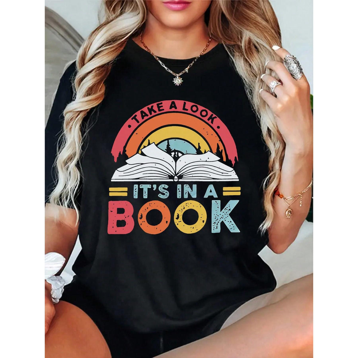 Take A Look It's In Book T Shirt Bookish Merch Reading Literature Lover Librarian Long Or Short Sleeves