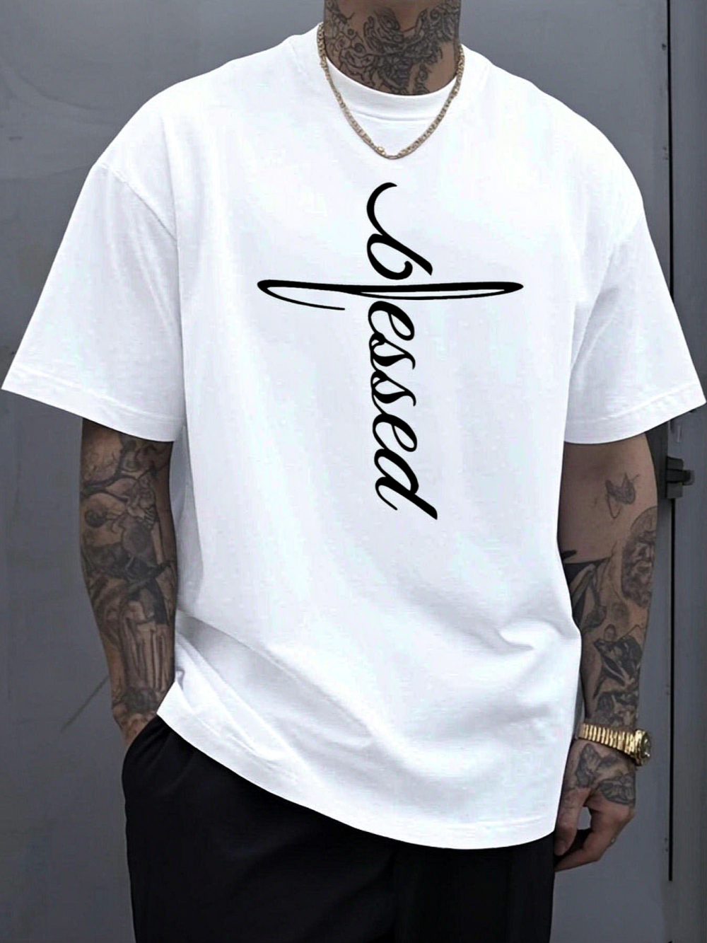 Blessed Cross T-Shirt - Christian Faith Graphic Tee - Religious Gift Shirt