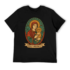 Graphic tee [holy meowly cat meme ] funny t-shirt Unisex gift idea holiday vibe Xmas gift